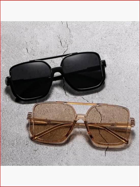 4 Pack Retro Oversized Aviator Sunglasses with UV400 Protection main image 6
